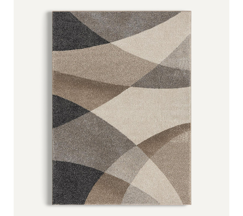 Tapis Pearl Moderne Salon Découpe Contour, Beige, 160x220 Cm
