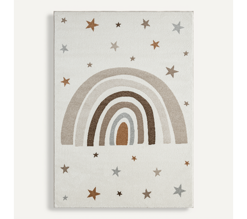 Tapis Beat Kids Moderne Enfant Arc-en-ciel Étoiles Pastel, Crème, 120x170 Cm