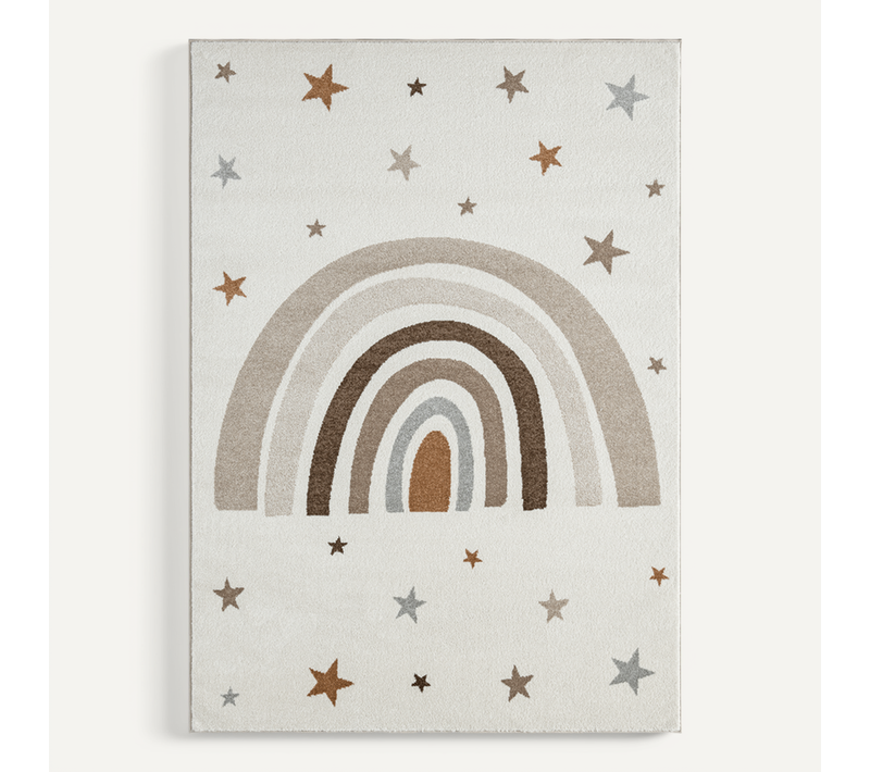 Tapis Beat Kids Moderne Enfant Arc-en-ciel Étoiles Pastel, Crème, 200x280 Cm