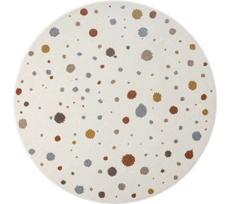 Tapis Beat Kids Moderne Bébé Fille Garçon, Crème, 120 Cm Ronde