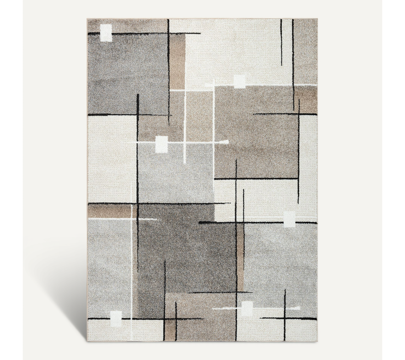 Tapis Pearl Moderne Salon Découpe Contour, Beige, 120x160 Cm
