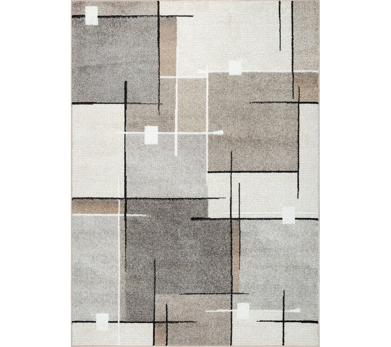 Tapis Pearl Moderne Salon Découpe Contour, Beige, 140x200 Cm