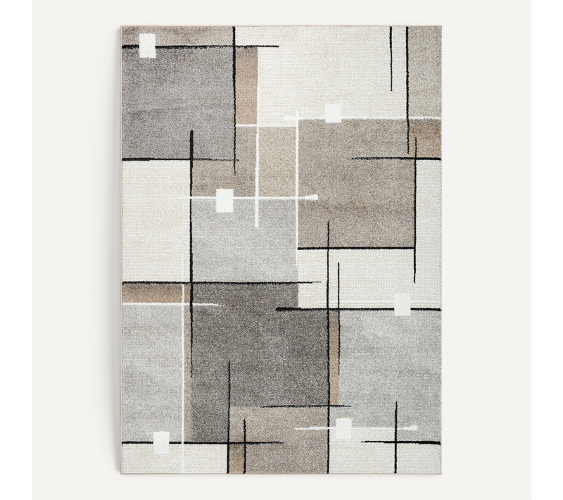 Tapis Pearl Moderne Salon Découpe Contour, Beige, 240x330 Cm