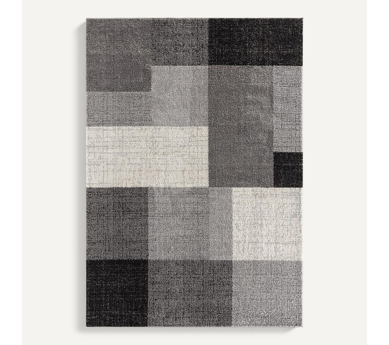 Tapis Pearl Moderne Salon Découpe Contour, Gris, 240x330 Cm
