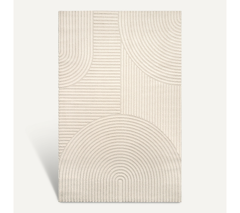 Tapis Everest Moderne Effet Haut-bas 3d - Beige - 120x170 Cm