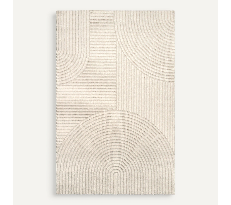Tapis Everest Moderne Effet Haut-bas 3d - Beige - 160x230 Cm