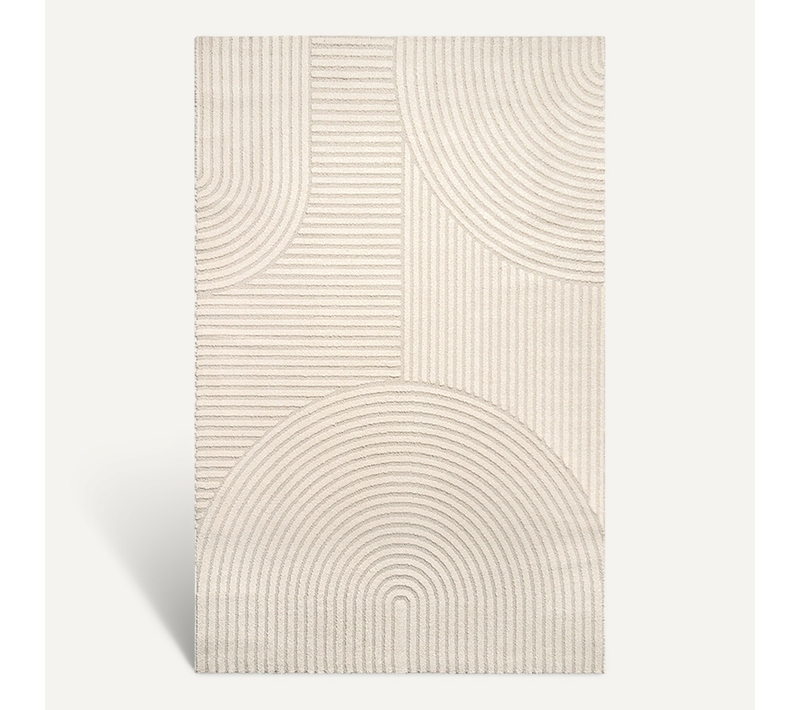 Tapis Everest Moderne Effet Haut-bas 3d - Beige - 80x150 Cm