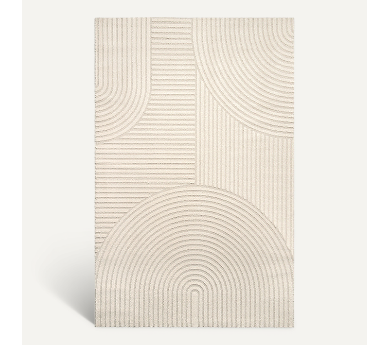 Tapis Everest Moderne Effet Haut-bas 3d - Beige - 140x200 Cm