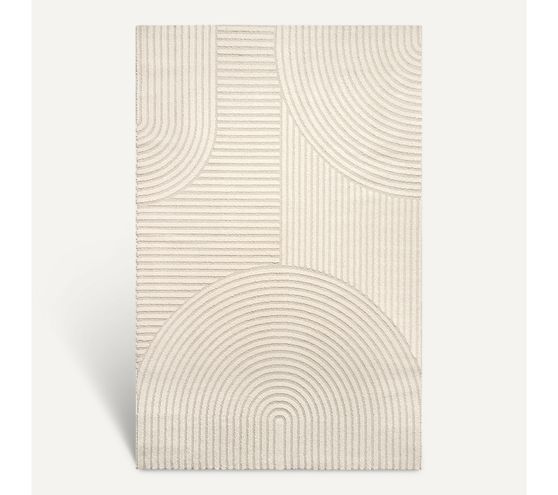Tapis Everest Moderne Effet Haut-bas 3d - Beige - 240x340 Cm