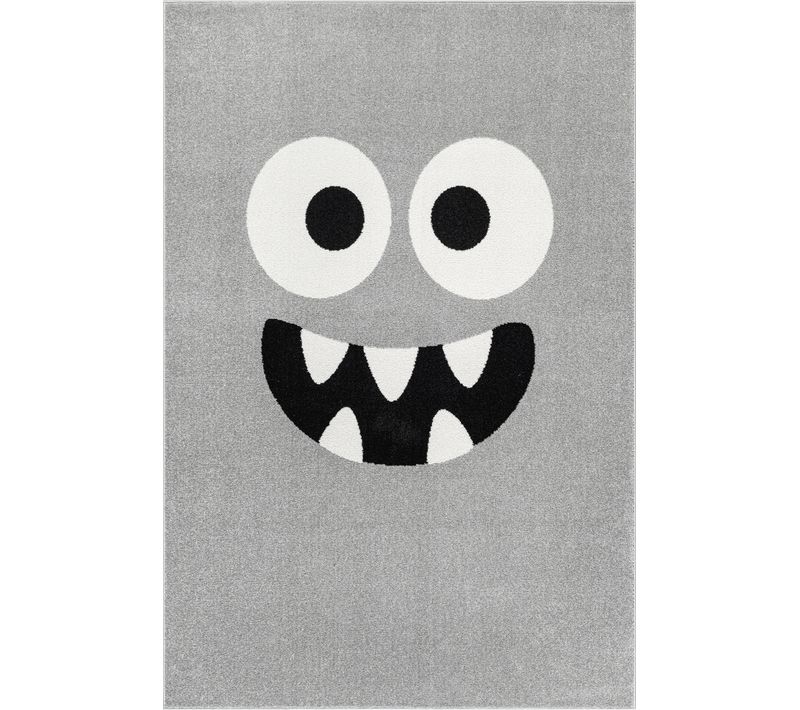 Tapis Enfant Monstres Contemporain, Gris, 140 X 200 Cm