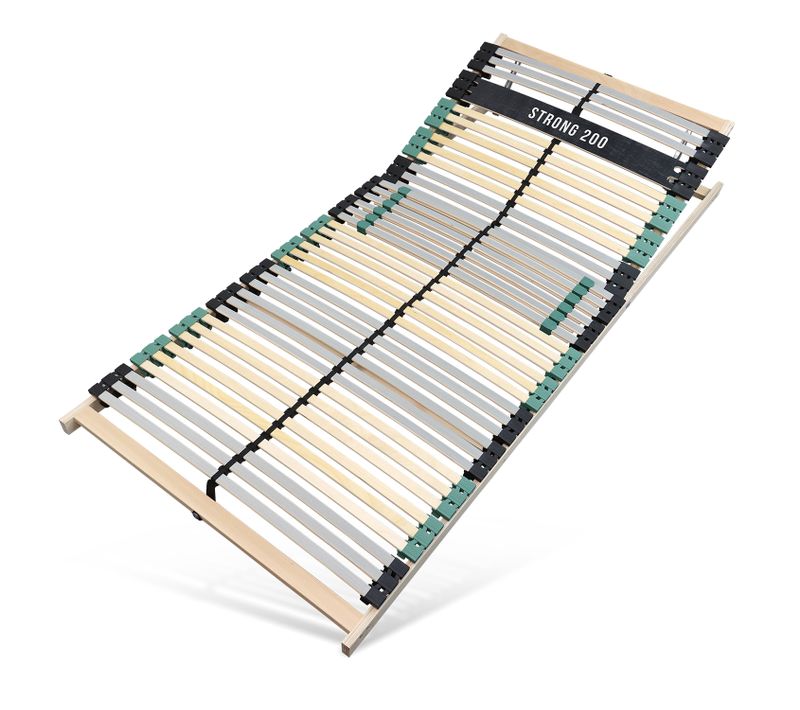Sommier à Lattes 80x200 Cm- Hêtre, 42 Lattes, Charge Env. 200 Kg, 7 Zones, Cadre à Lattes 80x200