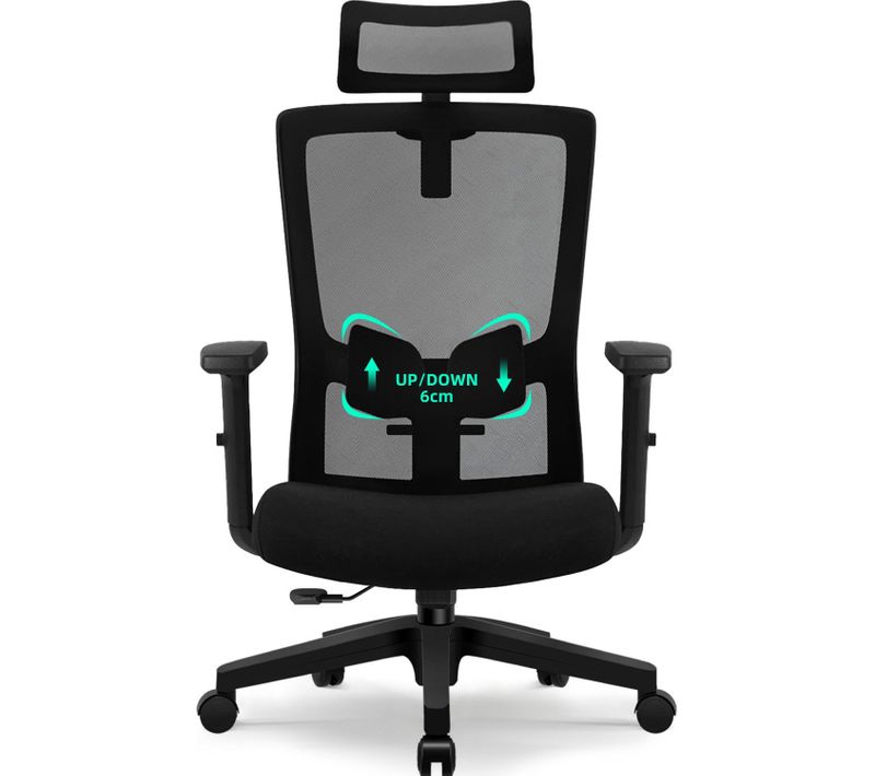 Chaise bureau, fauteuil de bureau inclinaison 90°-135°, chaise de bureau avec accoudoirs réglables