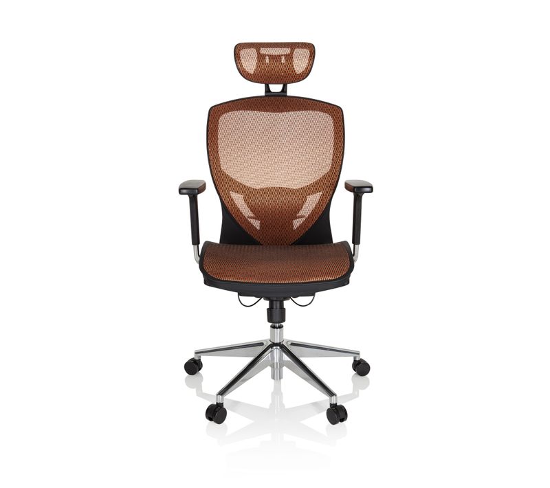 Fauteuil De Bureau Venus One Tissu Maille Orange Accoudoirs Compris