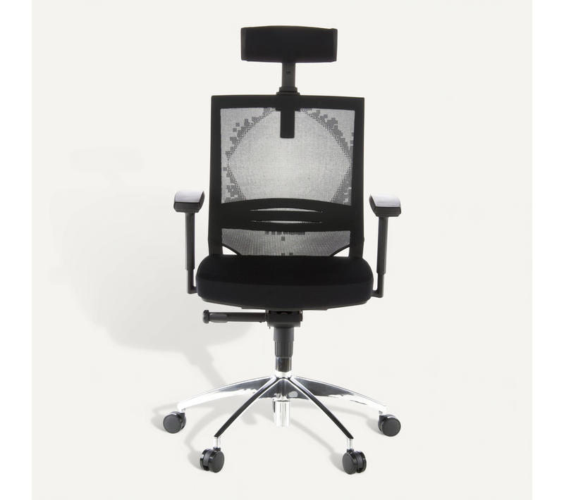 Fauteuil De Bureau Porto Max Tissu / Tissu Maille Noir Accoudoirs Fournis (réglables En Hauteur)