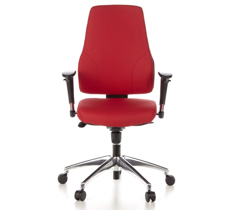 Fauteuil De Bureau Pro-tec 200 Tissu Rouge Avec Accoudoirs (réglables En Hauteur)
