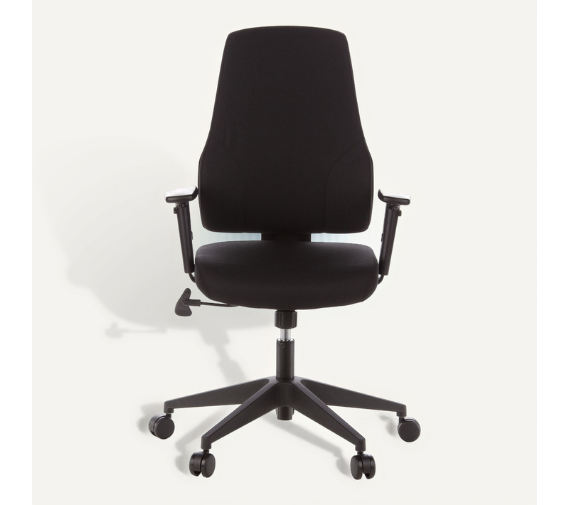 Fauteuil De Bureau Pro-tec 100 Tissu Noir Avec Accoudoirs (réglables En Hauteur)