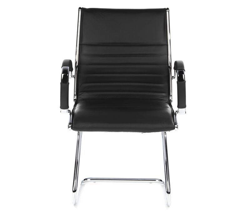 Chaises Cantilever Parma V Cuir Noir Accoudoirs Compris