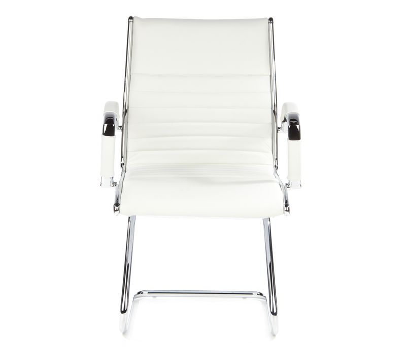 Chaises Cantilever Parma V Cuir Blanc Crème Accoudoirs Compris