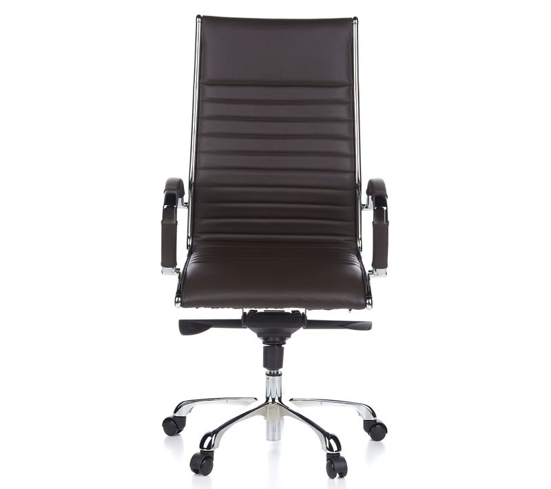 Fauteuil De Bureau Parma 20 Cuir Marron Accoudoirs Compris