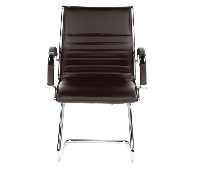Chaises Cantilever Parma V Cuir Marron Accoudoirs Compris