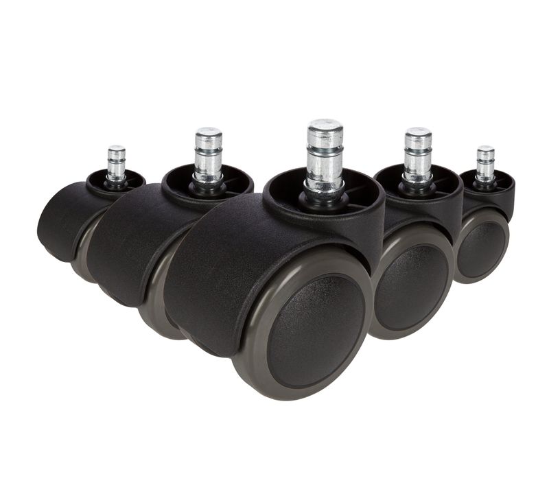 Roulettes 5x Rolo 11mm/50mm Métal, Plastique Noir