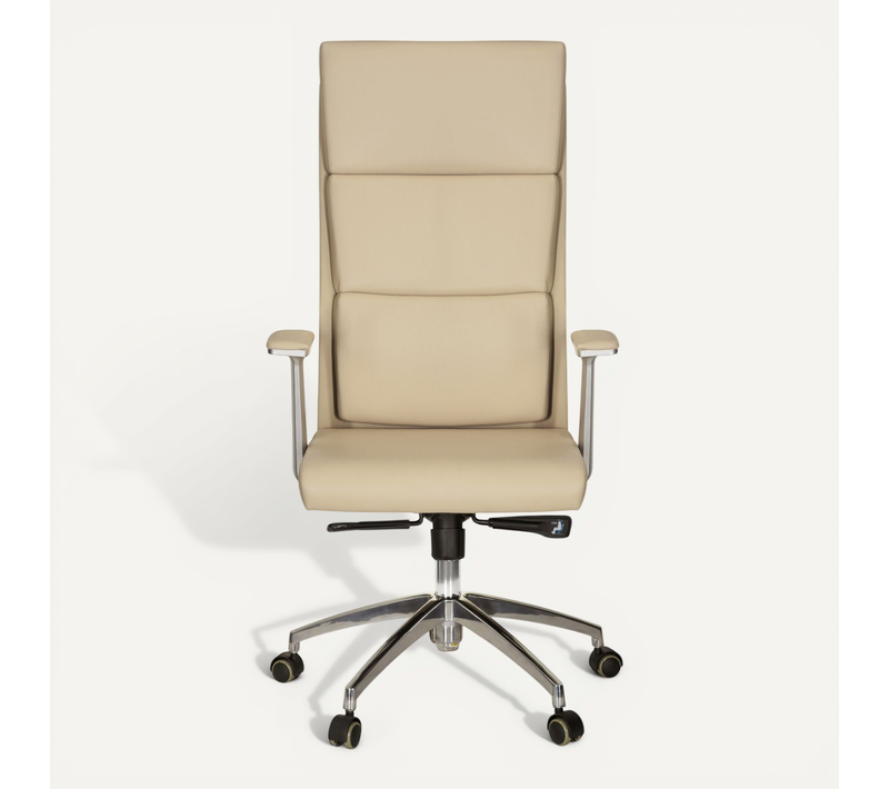 Siège De Direction De Luxe Monza 20 Cuir Beige Accoudoirs Compris