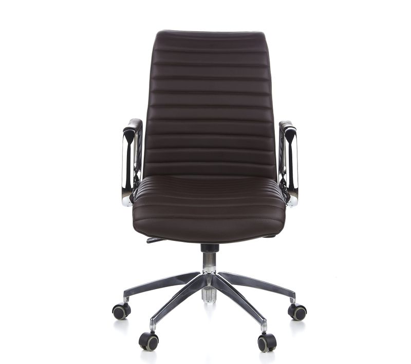 Fauteuil De Bureau Aspera 10 Cuir Marron Accoudoirs Fournis, Surface Toucher Doux "softpad"