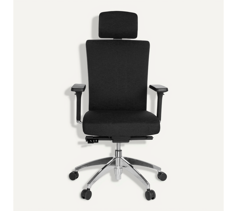 Fauteuil De Bureau Astra Lux Tissu Noir Avec Accoudoirs (réglables En Hauteur)