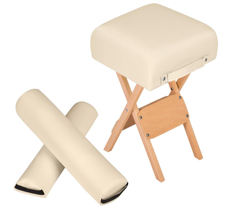 Table De Massage Portable Pliante En Cuir Synthétique Beige