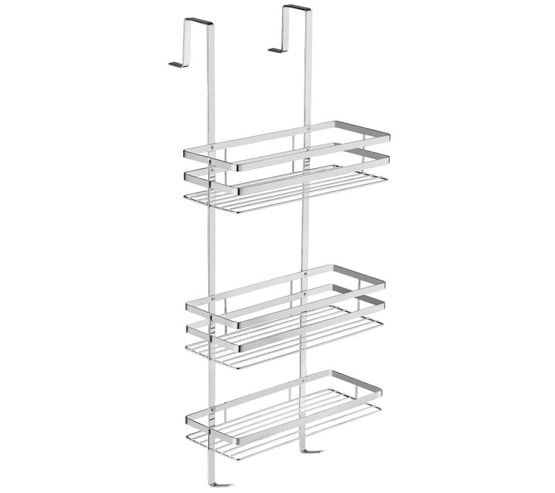 Étagère De Douche En Acier Inoxydable Avec 3 Étagères, Argent