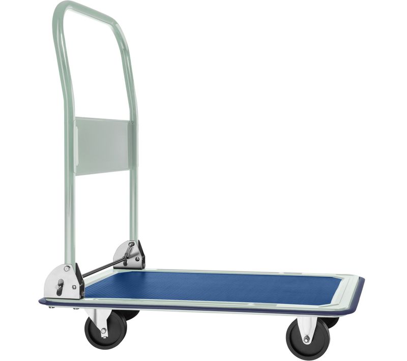 Chariot à Plateforme En Acier Blanc