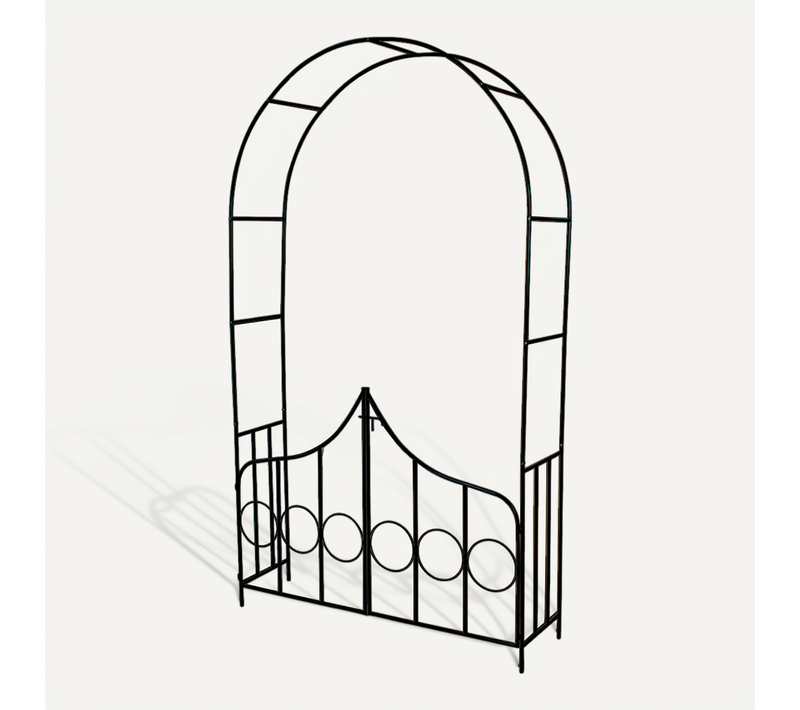 Arche De Jardin Avec Portillon En Métal Vert