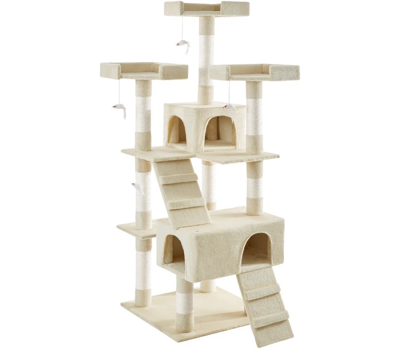Arbre à Chat Griffoir Escalade 170 Cm Maisons Et Plateformes Beige