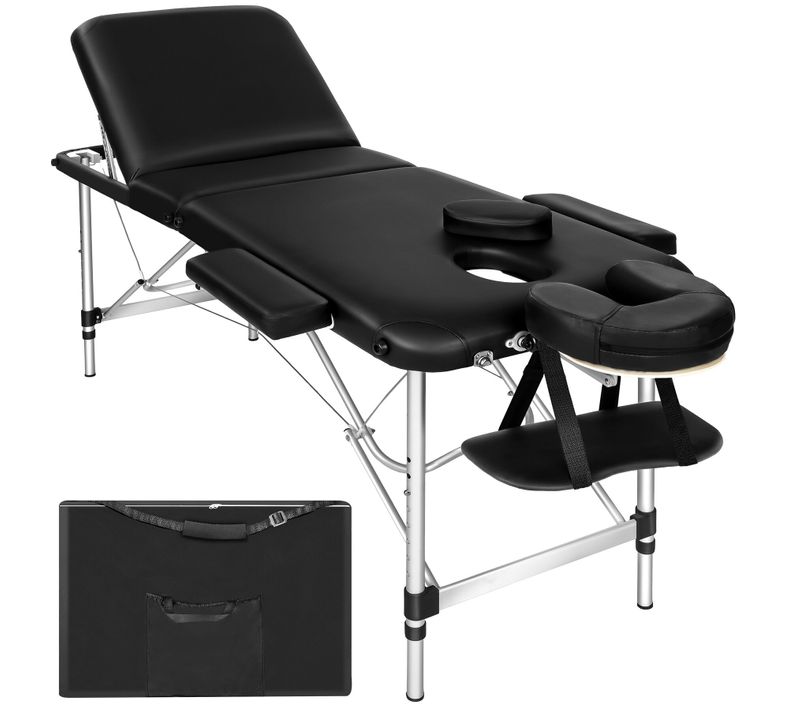 Table De Massage Pliante 3 Zones Rembourrage épais Vinyle Résistant Pliable 210x95 Cm