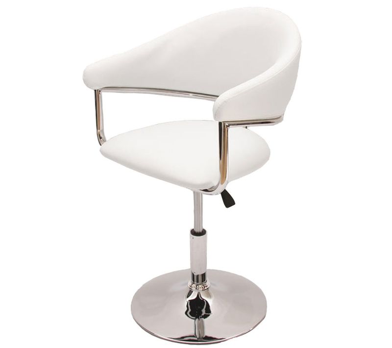 Chaise De Séjour Como, Réglable En Hauteur, Simili-cuir, Blanc