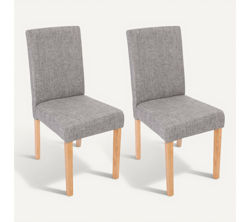 Lot De 2 Chaises De Séjour Littau ~ Tissu Gris, Pieds Clairs