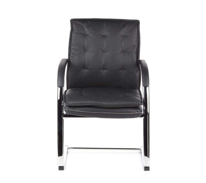 Chaises Cantilever Villa V Cuir Noir Accoudoirs Compris