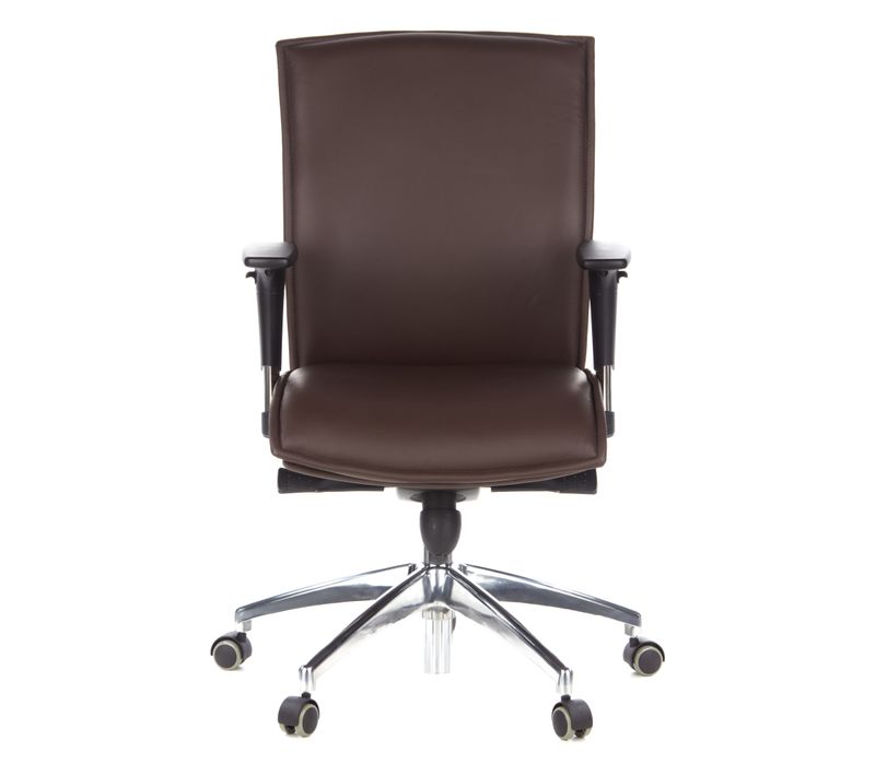 Siège De Direction De Luxe Murano 10 Cuir Marron Foncé Accoudoirs Fournis (réglables En Hauteur)