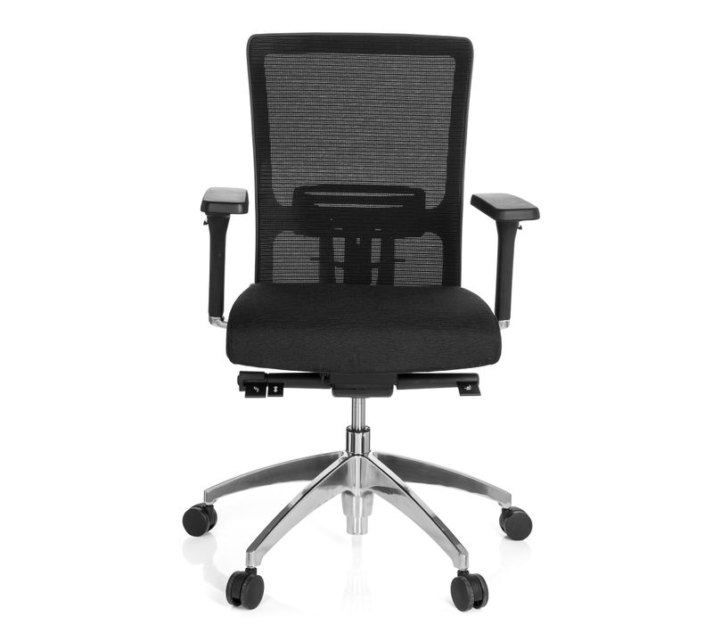 Fauteuil De Bureau Astra Base Tissu / Tissu Maille Noir Avec Accoudoirs (réglables En Hauteur)