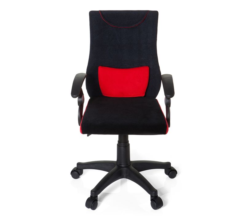 Chaise Pivotante Pour Des Enfants Kiddy Pro Al Tissu Noir/rouge Accoudoirs Compris