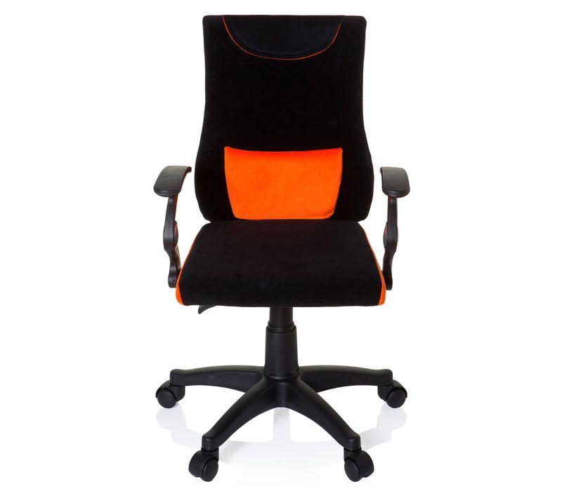 Chaise Pivotante Pour Des Enfants Kiddy Pro Al Tissu Noir/orange Accoudoirs Compris