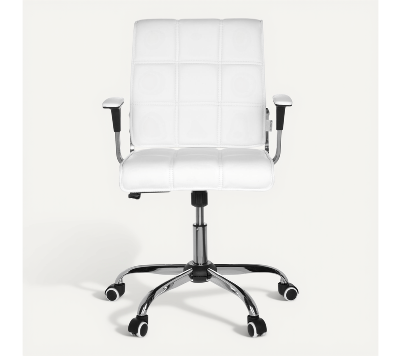 Chaise De Bureau Ernesto Simili Blanc Accoudoirs Compris
