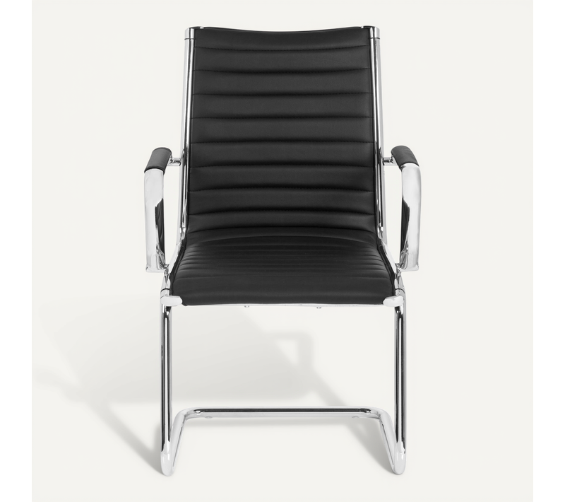 Chaises Cantilever Vemona V Simili Noir Accoudoirs Compris