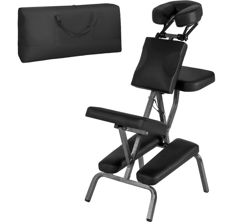 Fauteuil De Massage Pliable Rembourré Sac De Transport Inclus Noir