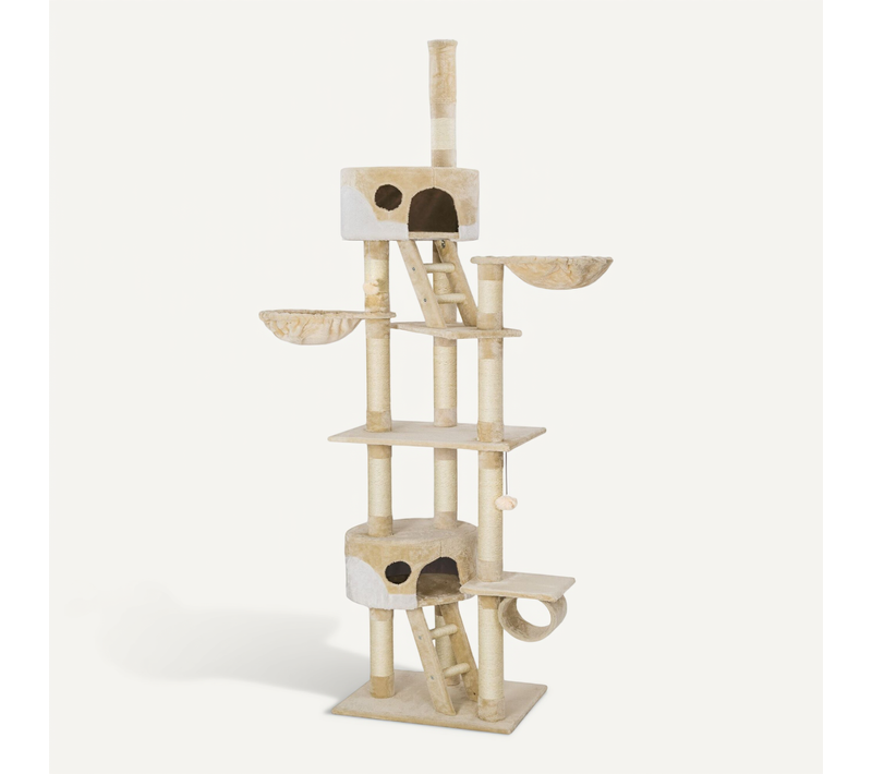 1 Arbre À Chat Hansi En Sisal, Mdf Beige/blanc