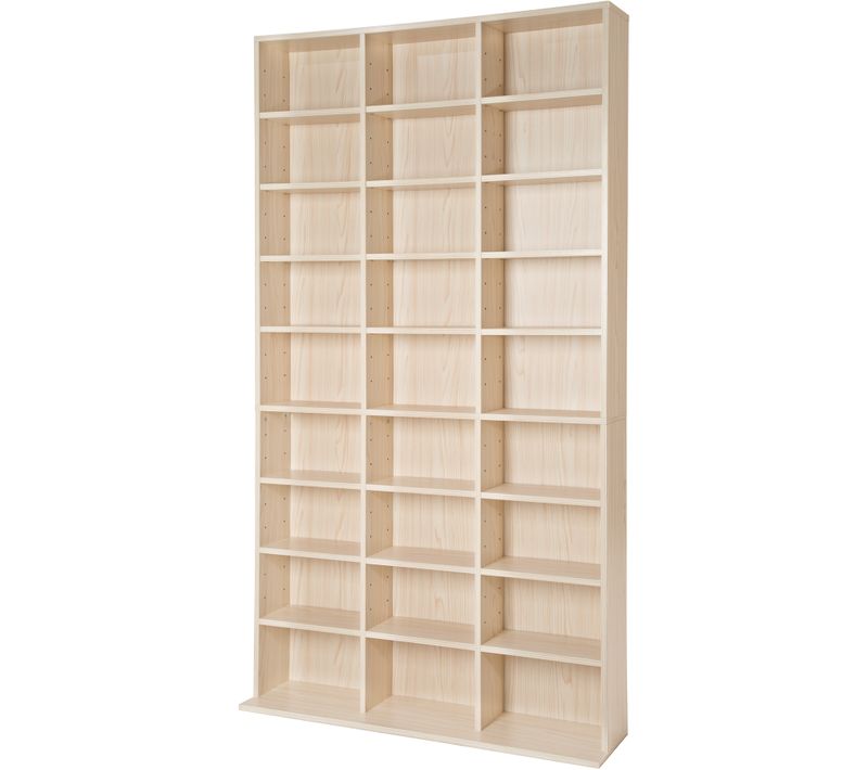 Étagère Dvd Cd Aspect Bois Réglable 180x102x23,5cm Marron Hêtre