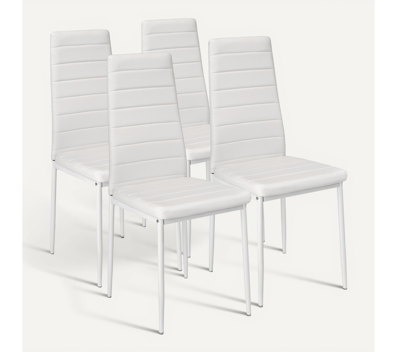 Lot De 4 Ensemble De Chaises De Salle À Manger Thomas En Matière Synthétique Blanc