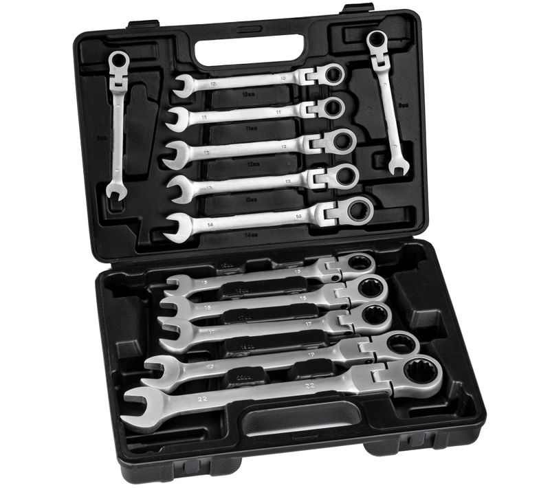 Coffret à Outils Jeu De Clés à Cliquet En Acier Noir