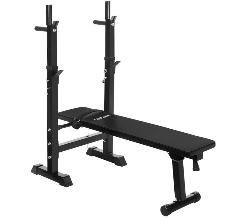 1 Banc De Musculation D'haltères Pour Abdominaux Pliable En Acier Noir