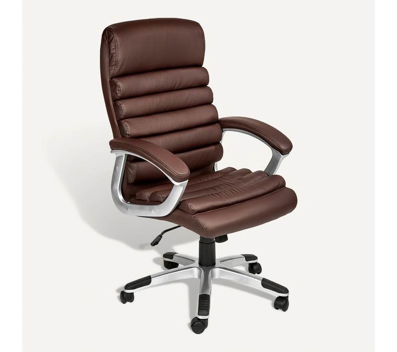 Fauteuil De Direction Rembourrage Ondulé Marron